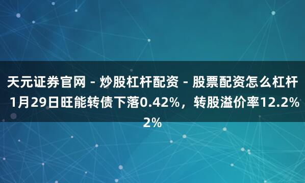 天元证券官网 - 炒股杠杆配资 - 股票配资怎么杠杆 1月29日旺能转债下落0.42%，转股溢价率12.2%
